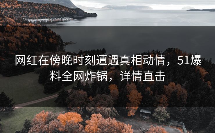 网红在傍晚时刻遭遇真相动情，51爆料全网炸锅，详情直击  第1张