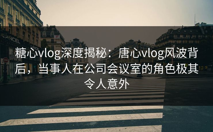糖心vlog深度揭秘：唐心vlog风波背后，当事人在公司会议室的角色极其令人意外