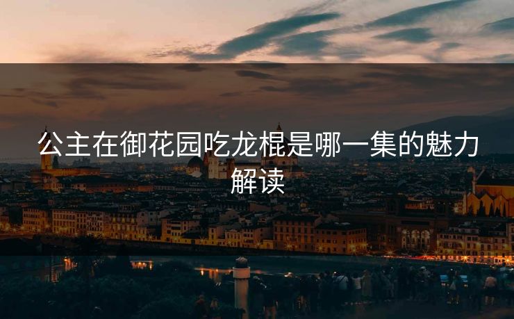 公主在御花园吃龙棍是哪一集的魅力解读  第1张