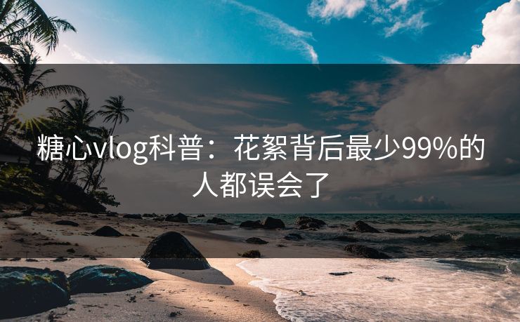 糖心vlog科普：花絮背后最少99%的人都误会了