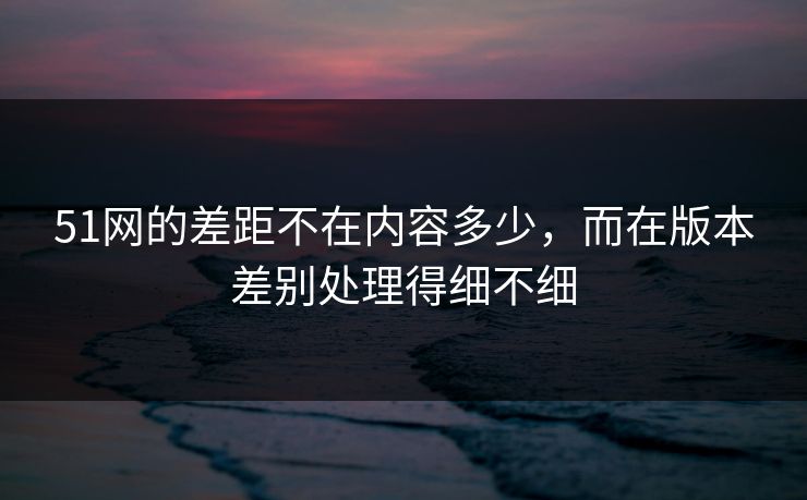 51网的差距不在内容多少,而在版本差别处理得细不细